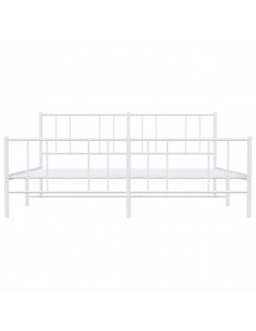 Giroletto con Testiera e Pediera Metallo Bianco 200x200 cm