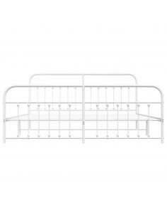 Giroletto con Testiera e Pediera Metallo Bianco 200x200 cm