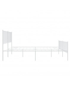 Giroletto con Testiera e Pediera Metallo Bianco 200x200 cm