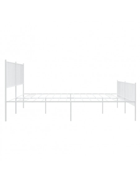 Giroletto con Testiera e Pediera Metallo Bianco 200x200 cm
