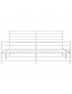 Giroletto con Testiera e Pediera Metallo Bianco 200x200 cm