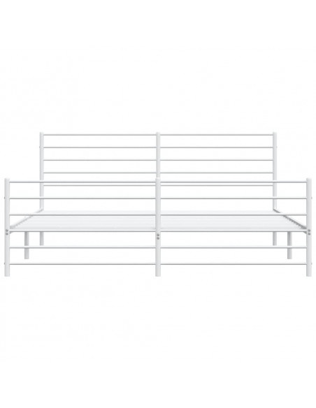 Giroletto con Testiera e Pediera Metallo Bianco 200x200 cm