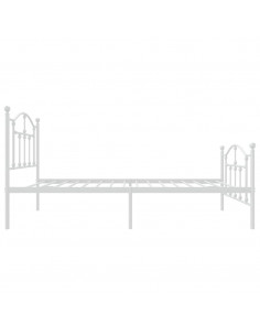 Giroletto con Testiera e Pediera Metallo Bianco 75x190 cm