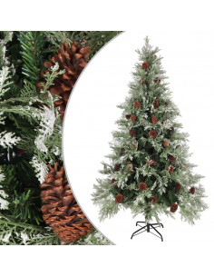 Albero di Natale con Pigne Verde e Bianco 195 cm in PVC e PE 2