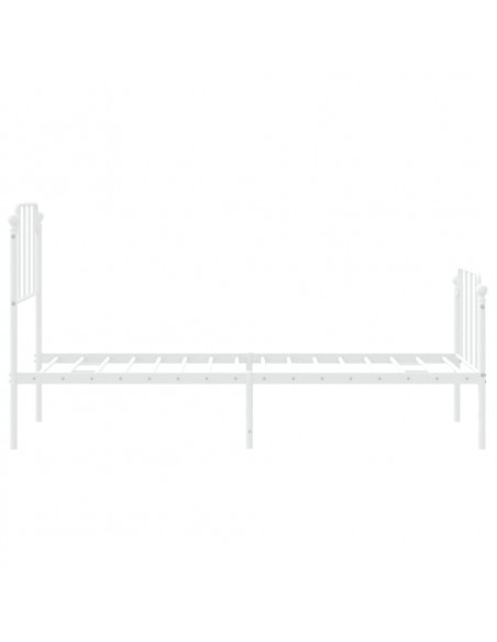 Giroletto con Testiera e Pediera Metallo Bianco 75x190 cm