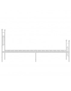 Giroletto con Testiera e Pediera Metallo Bianco 75x190 cm