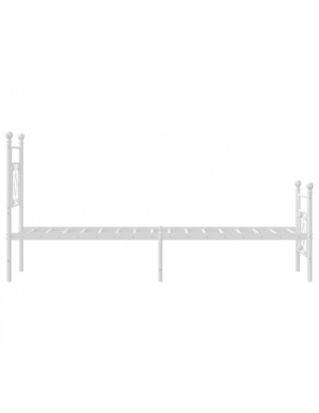 Giroletto con Testiera e Pediera Metallo Bianco 75x190 cm