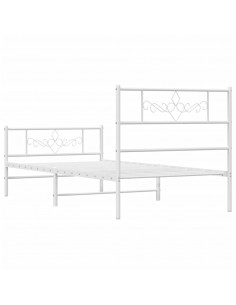 Giroletto con Testiera e Pediera Metallo Bianco 75x190 cm