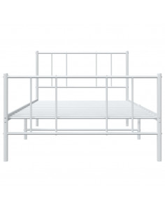 Giroletto con Testiera e Pediera Metallo Bianco 75x190 cm