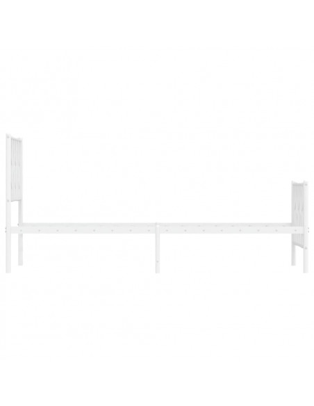 Giroletto con Testiera e Pediera Metallo Bianco 75x190 cm