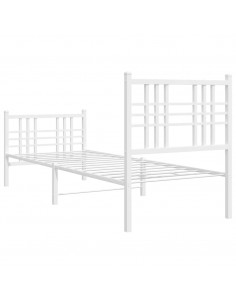 Giroletto con Testiera e Pediera Metallo Bianco 75x190 cm