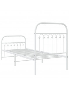 Giroletto con Testiera e Pediera Metallo Bianco 75x190 cm