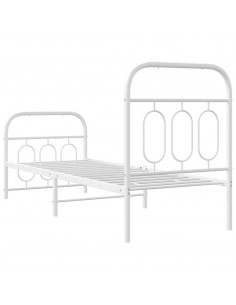 Giroletto con Testiera e Pediera Metallo Bianco 75x190 cm