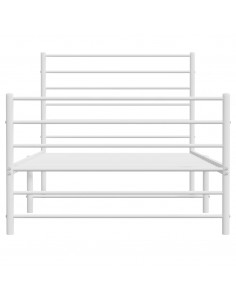 Giroletto con Testiera e Pediera Metallo Bianco 75x190 cm