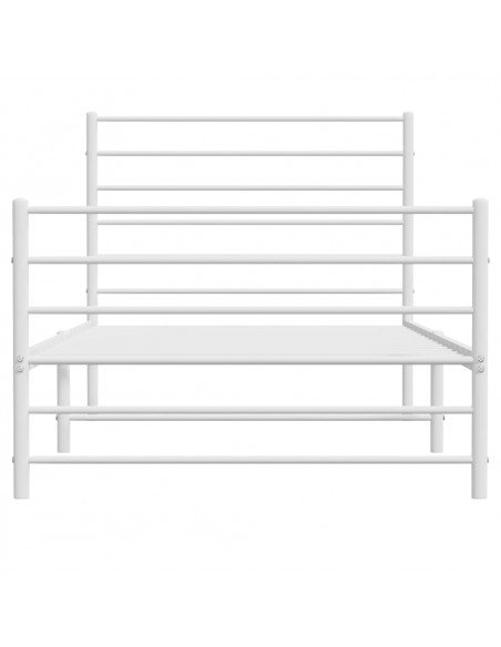 Giroletto con Testiera e Pediera Metallo Bianco 75x190 cm