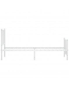 Giroletto con Testiera e Pediera Metallo Bianco 75x190 cm