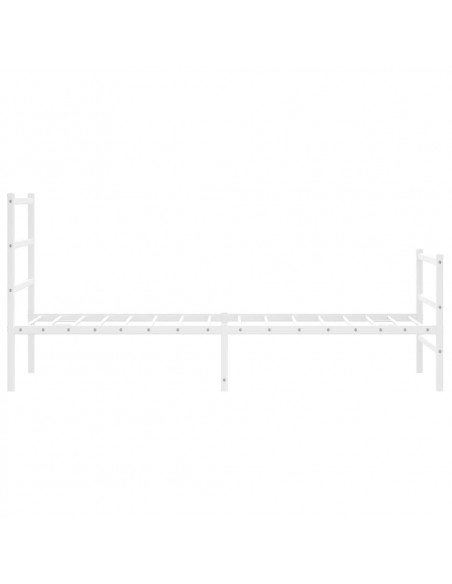 Giroletto con Testiera e Pediera Metallo Bianco 80x200 cm