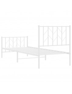 Giroletto con Testiera e Pediera Metallo Bianco 80x200 cm