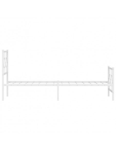 Giroletto con Testiera e Pediera Metallo Bianco 80x200 cm
