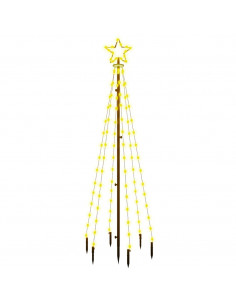 Albero di Natale con Puntale Bianco Caldo 108 LED 180 cm 2