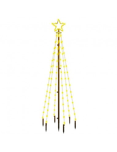 Albero di Natale con Puntale Bianco Caldo 108 LED 180 cm