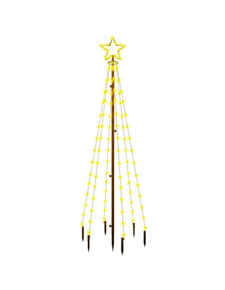 Albero di Natale con Puntale Bianco Caldo 108 LED 180 cm