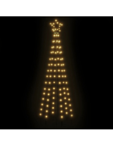 Albero di Natale con Puntale Bianco Caldo 108 LED 180 cm