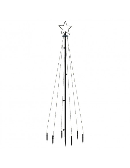 Albero di Natale con Puntale Bianco Freddo 108 LED 180 cm