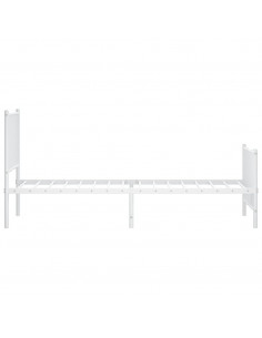 Giroletto con Testiera e Pediera Metallo Bianco 80x200 cm