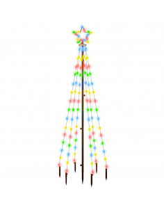 Albero di Natale con Puntale Colorato 108 LED 180 cm 2