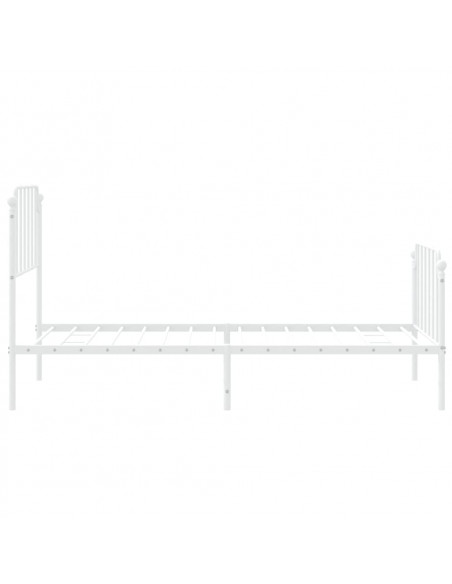 Giroletto con Testiera e Pediera Metallo Bianco 90x190 cm