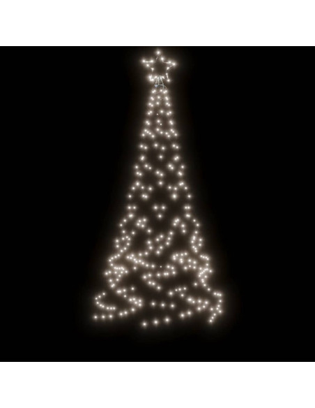 Albero di Natale con Puntale Bianco Freddo 200 LED 180 cm