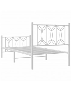 Giroletto con Testiera e Pediera Metallo Bianco 90x190 cm