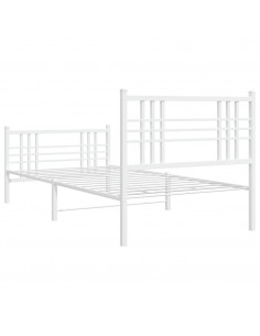 Giroletto con Testiera e Pediera Metallo Bianco 90x190 cm