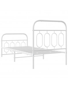 Giroletto con Testiera e Pediera Metallo Bianco 90x190 cm