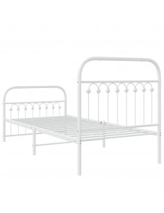 Giroletto con Testiera e Pediera Metallo Bianco 90x190 cm