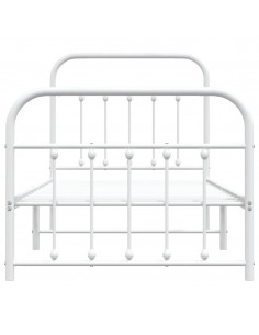 Giroletto con Testiera e Pediera Metallo Bianco 90x190 cm