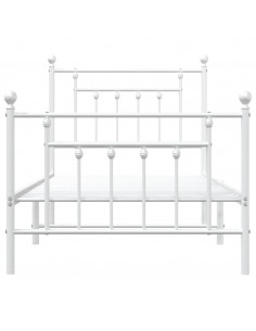 Giroletto con Testiera e Pediera Metallo Bianco 90x190 cm