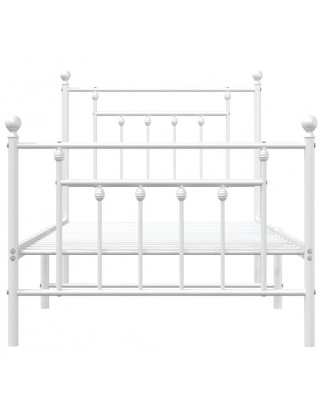 Giroletto con Testiera e Pediera Metallo Bianco 90x190 cm