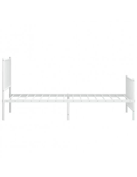 Giroletto con Testiera e Pediera Metallo Bianco 90x190 cm