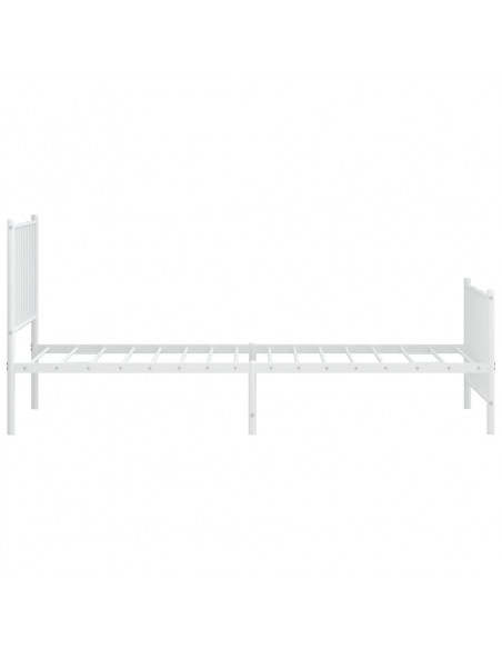 Giroletto con Testiera e Pediera Metallo Bianco 90x200 cm