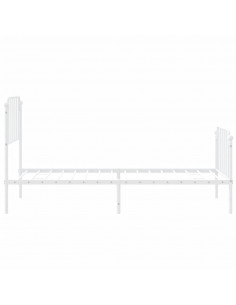 Giroletto con Testiera e Pediera Metallo Bianco 90x200 cm