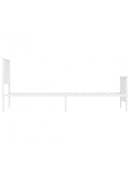 Giroletto con Testiera e Pediera Metallo Bianco 90x200 cm