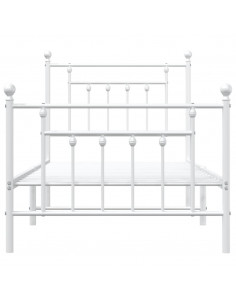 Giroletto con Testiera e Pediera Metallo Bianco 90x200 cm