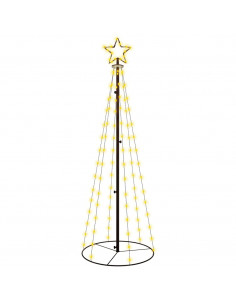 Albero di Natale a Cono Bianco Caldo 108 LED 70x180 cm 2