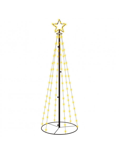 Albero di Natale a Cono Bianco Caldo 108 LED 70x180 cm