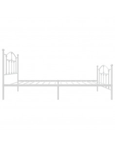 Giroletto con Testiera e Pediera Metallo Bianco 90x200 cm