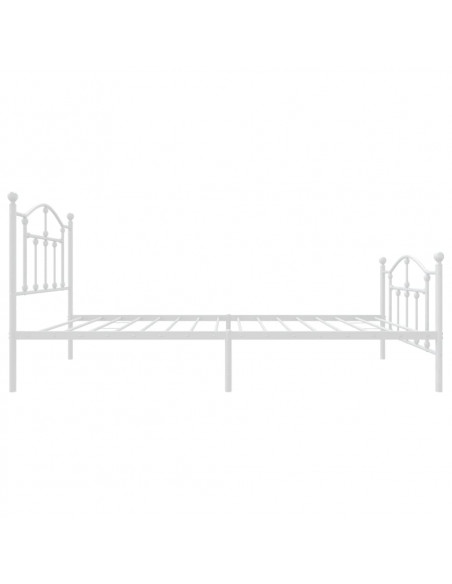 Giroletto con Testiera e Pediera Metallo Bianco 90x200 cm