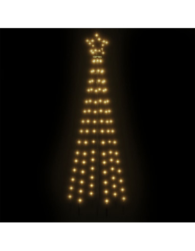 Albero di Natale a Cono Bianco Caldo 108 LED 70x180 cm