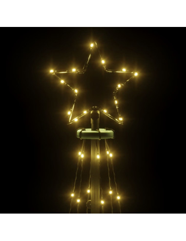 Albero di Natale a Cono Bianco Caldo 108 LED 70x180 cm